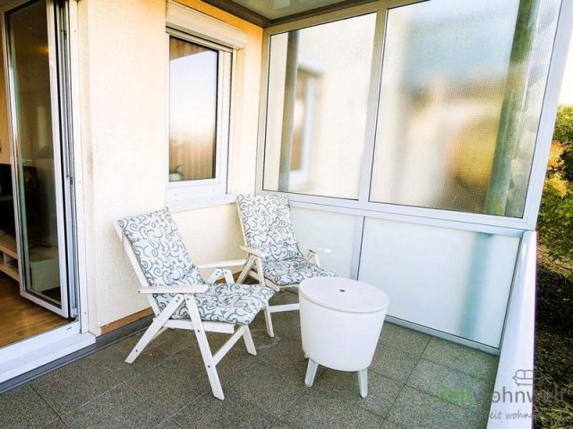 geschützter Balkon