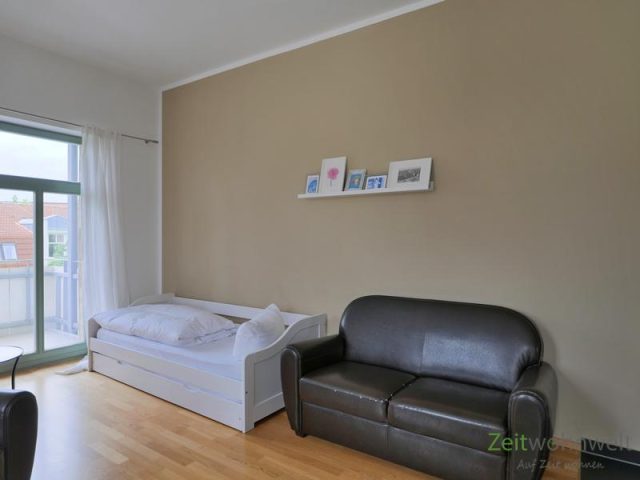 Gästebett und Ledersofa