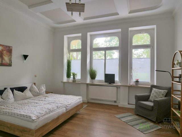 Blick ins Schlafzimmer